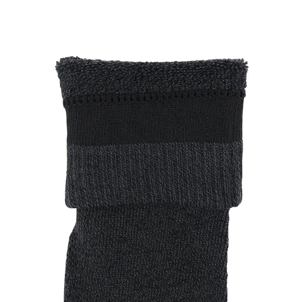 クー（Coo.）（メンズ）ヒートクロス クルーソックス 2足組 GRYBLKライン 894Q4GSA0021 GRY25 25-28cm 抗菌防臭