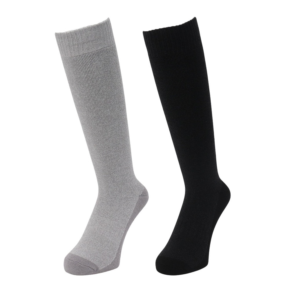 クー（Coo.）（メンズ）HEAT-X 2足組 クルー丈 底切り替え ソックス GRYBLK 894Q4GSA0023 GRY25 25-28cm 抗菌防臭