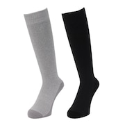 (メンズ)HEAT-X 2足組 クルー丈 底切り替え ソックス GRYBLK 894Q4GSA0023 GRY25 25-28cm 抗菌防臭