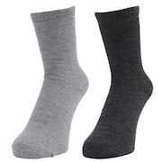 (メンズ)3層 クルー丈 ソックス 2足組 894Q4GSA0089 GRY 吸湿 発熱