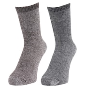 (メンズ)3層 クルー丈 ソックス 2足組 894Q4GSA0091 BRN 吸湿 発熱