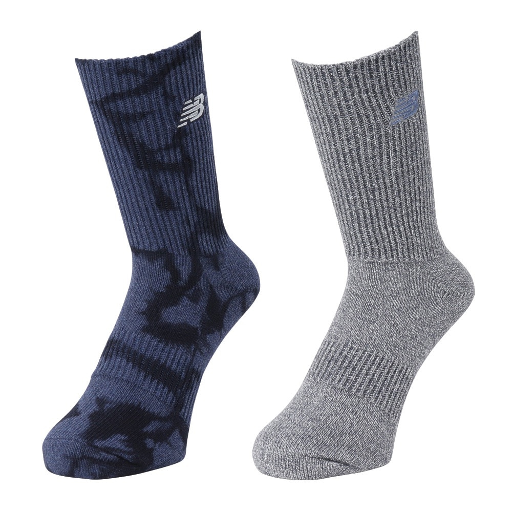 ニューバランス（new balance）（メンズ、レディース）靴下 リブミッドカーフ ソックス 2足組 M-LLサイズ LAS51142AS スポーティ スト系 私服 新調 衣替え