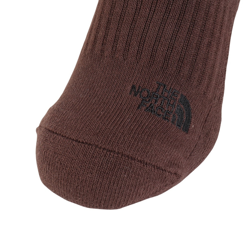 ザ・ノース・フェイス（THE NORTH FACE）（メンズ、レディース）TNFロゴ ショートソックス 2足組 NN82311 DK 抗菌 防臭 ベージュ ブラウン