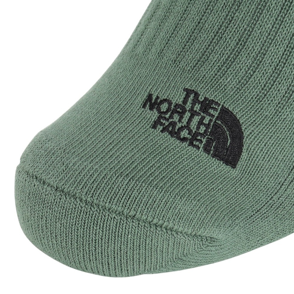 ザ・ノース・フェイス（THE NORTH FACE）（メンズ、レディース）靴下 ショートソックス TNF ロゴ 2足組 ショート NN82311 DD 23-29cm ブラウン×グリーン