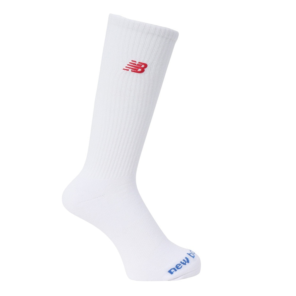ニューバランス（new balance）（メンズ、レディース）靴下 TIC クルーソックス 2足組 白 LAS51172WT M-LLサイズ スト系 私服 新調 衣替え 運動 ロゴ シンプル