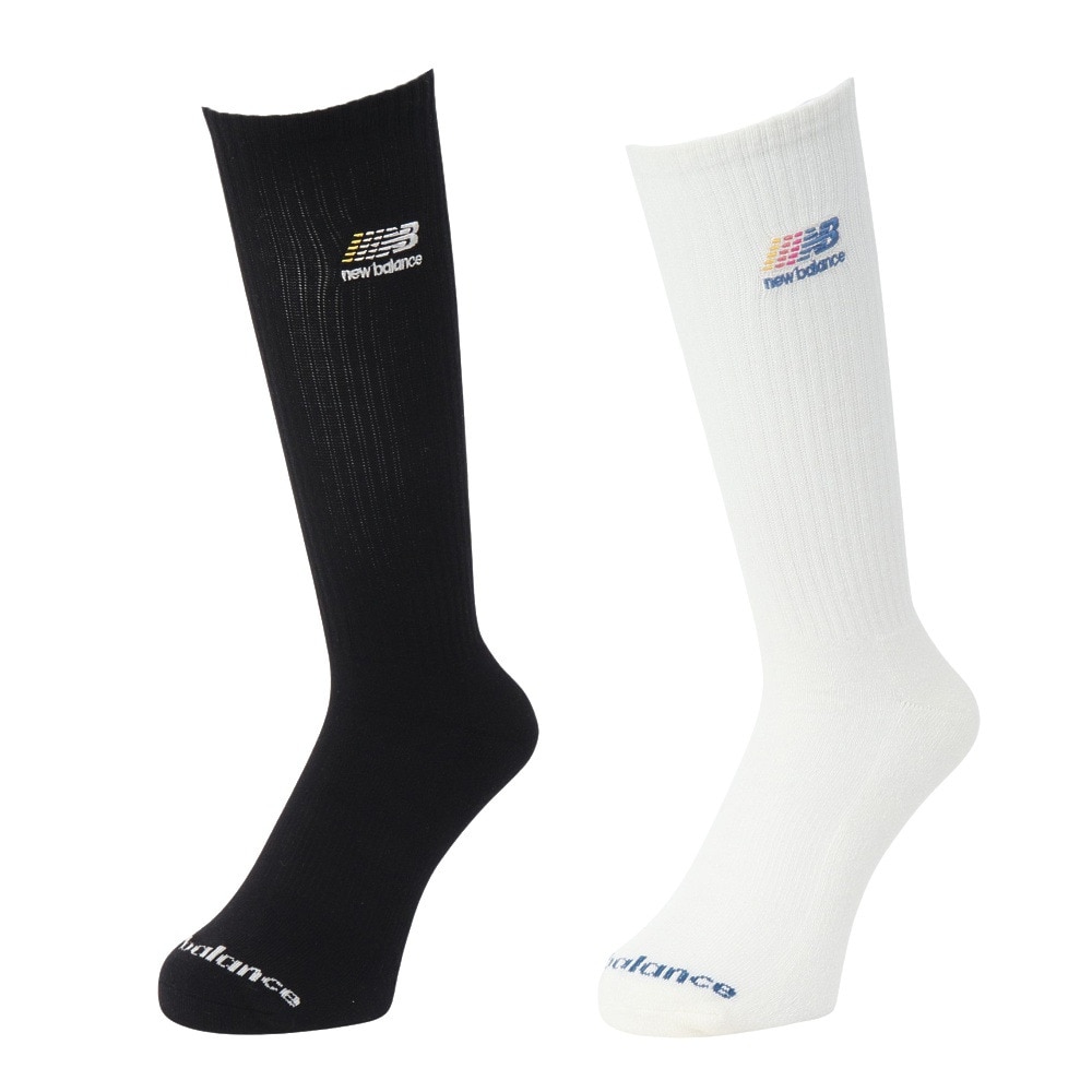 ニューバランス（new balance）（メンズ、レディース）靴下 マルチカラーロゴ クルーソックス 2足組 M-LLサイズ LAS51222AS1 スト系 私服 新調 衣替え 運動