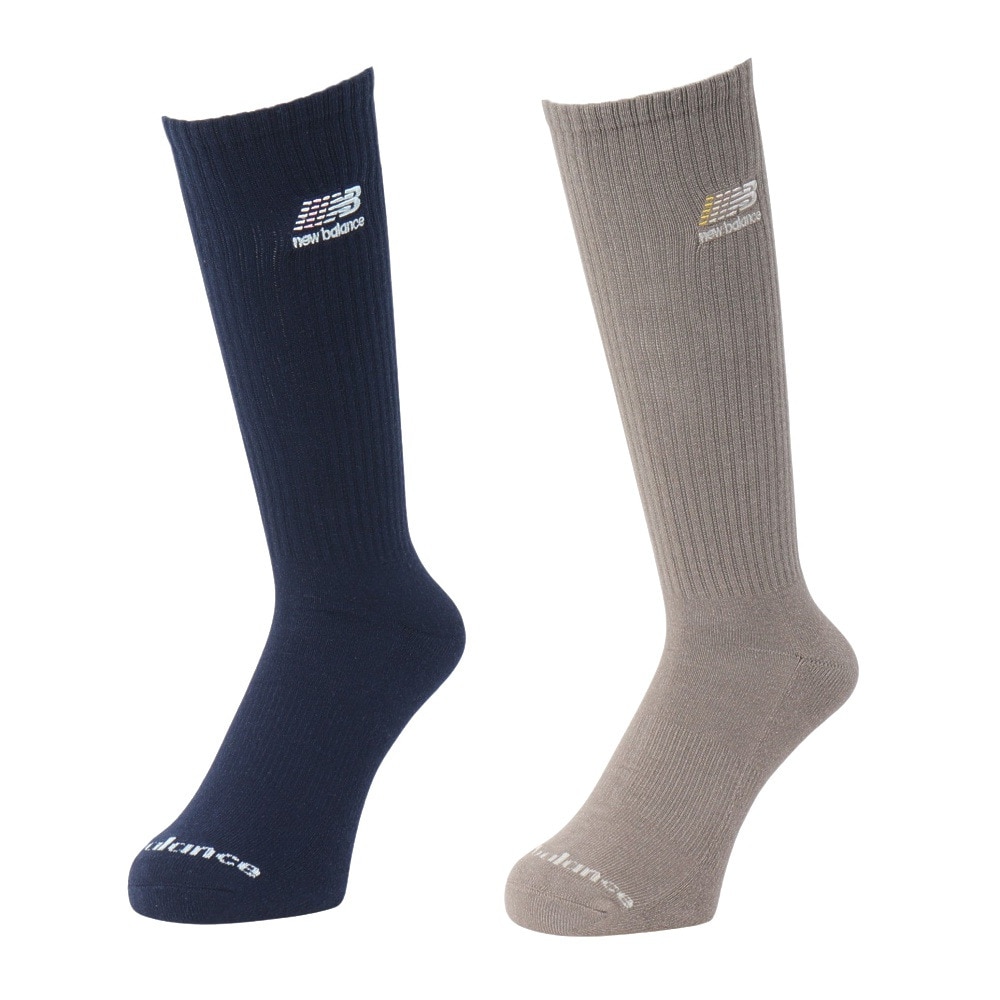 ニューバランス（new balance）（メンズ、レディース）靴下 マルチカラーロゴ クルーソックス 2足組 M-LLサイズ LAS51222AS2 スト系 私服 新調 衣替え 運動