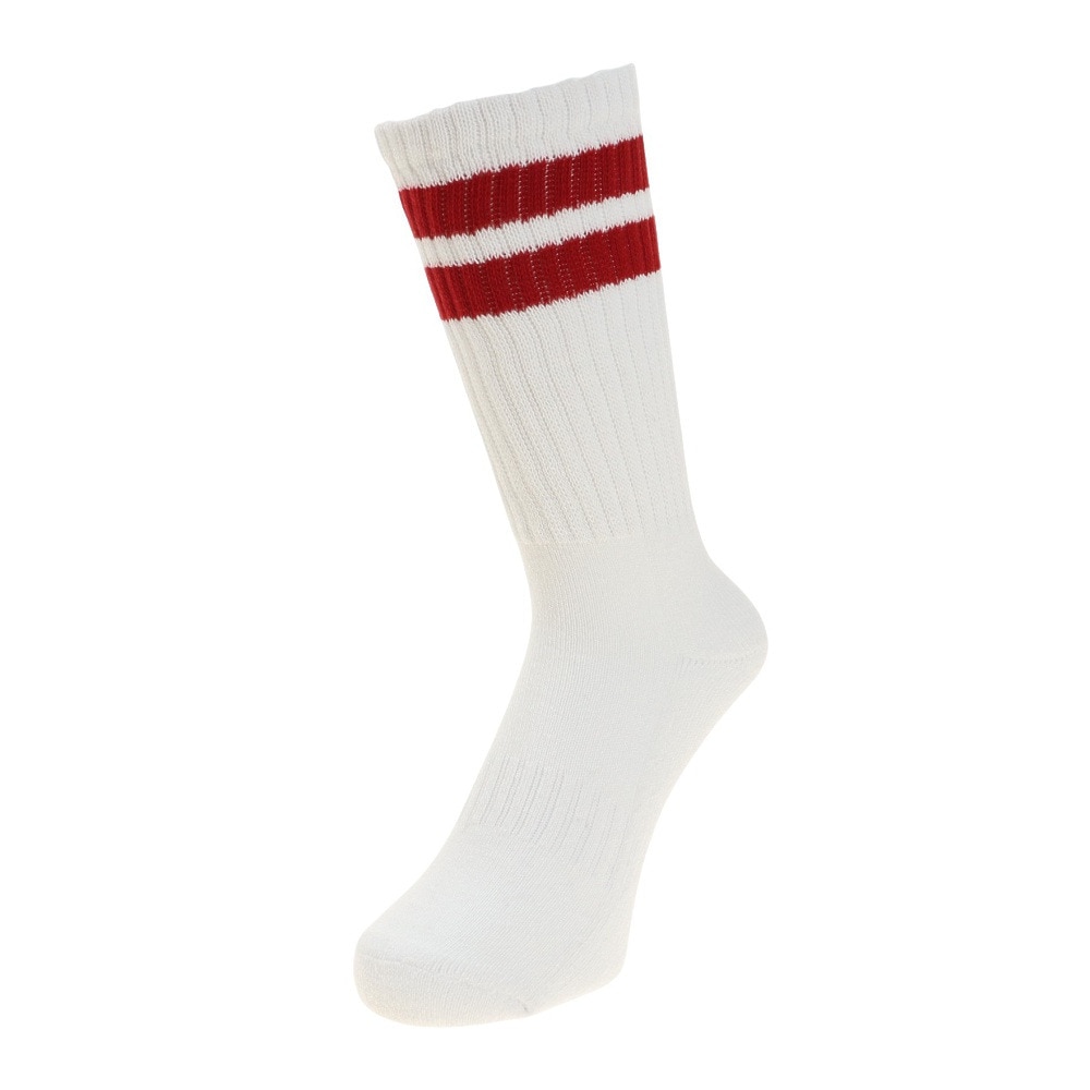 ノーブランド（NO BRAND）（メンズ）3足組 ラインソックス 894NN2OK4659RED