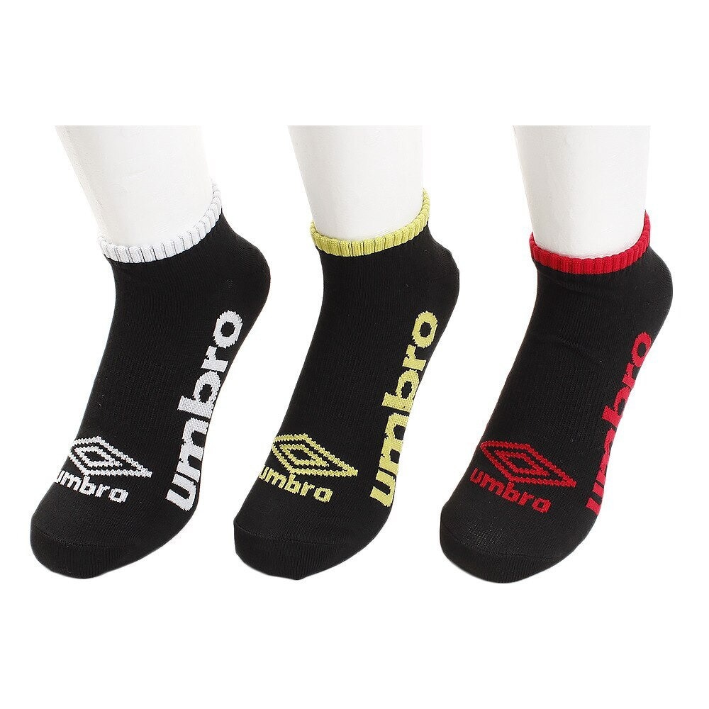 アンブロ（UMBRO）（メンズ）デザインアンクルソックス 3足組 UCS8941 BK27