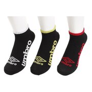 アンブロ(UMBRO)(メンズ)デザインアンクルソックス 3足組 UCS8941 BK27