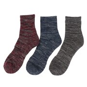 ノーブランド(NO BRAND)(メンズ)ヒートクロス 3足組 パイルソックス 25.0~28.0cm 894NN2OK0408 RED
