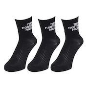 (メンズ、レディース)TNF ジャカード ロゴ 3P クルーソックス NN82411 KW