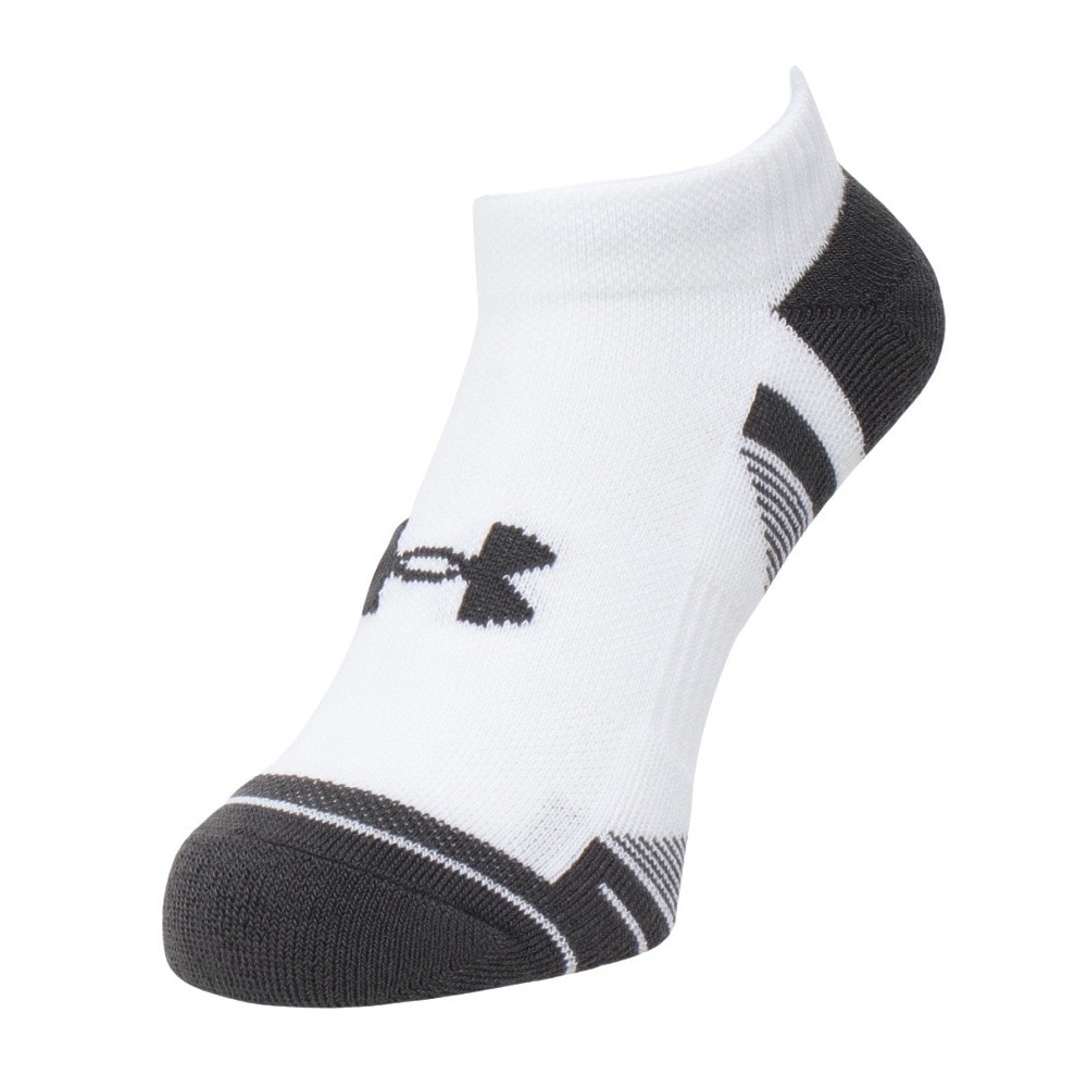 アンダーアーマー（UNDER ARMOUR）（メンズ）パフォーマンステック ノーショー ソックス 3足組 1379503 100 白 防臭