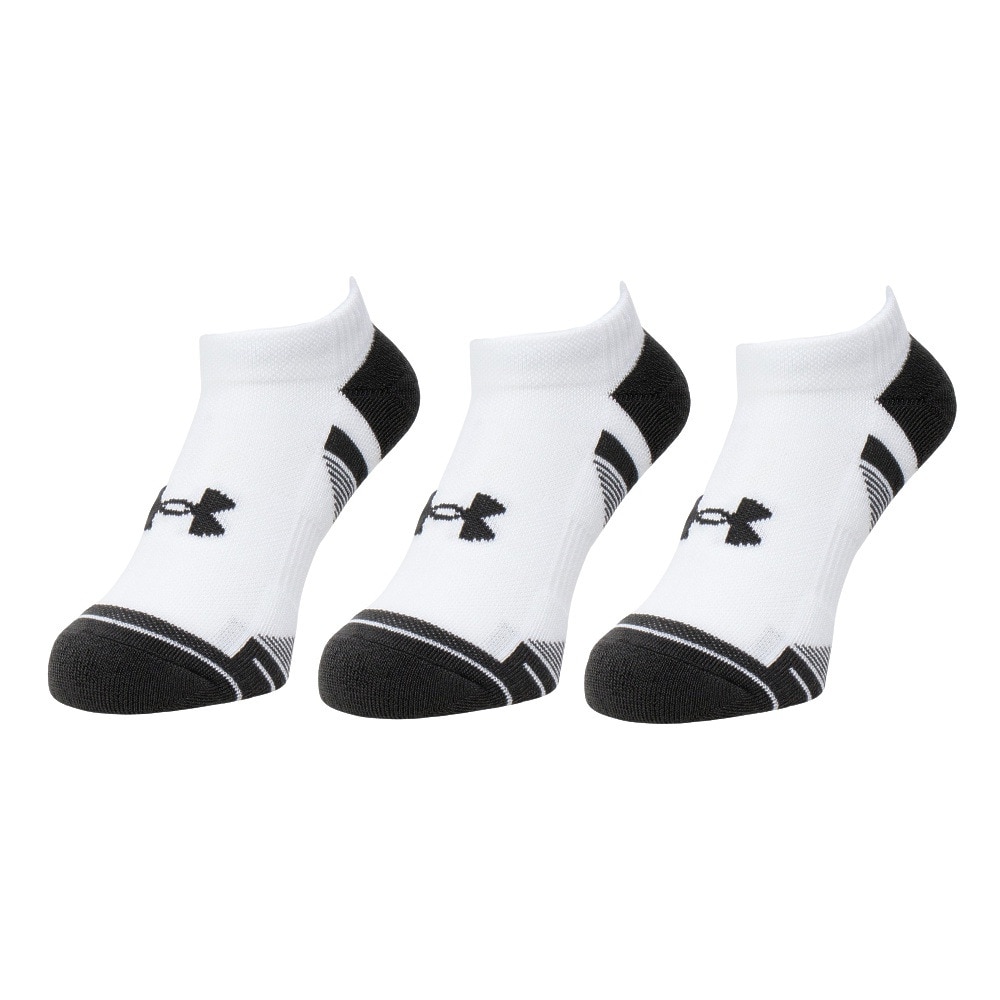 アンダーアーマー（UNDER ARMOUR）（メンズ）パフォーマンステック ノーショー ソックス 3足組 1379503 100 白 防臭
