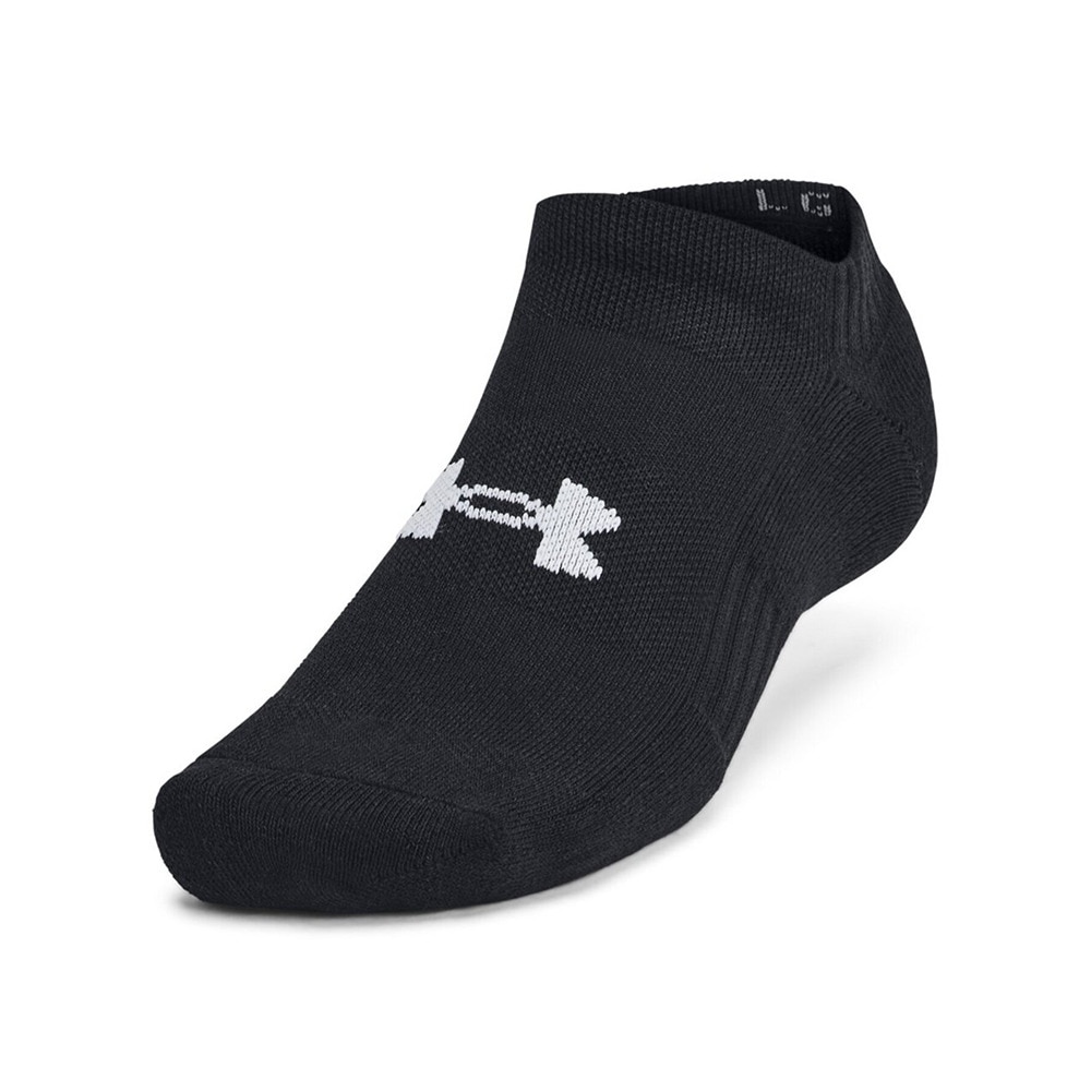 アンダーアーマー（UNDER ARMOUR）（メンズ、レディース）レーニング コットン ノーショー ソックス 3足組 1386313 001