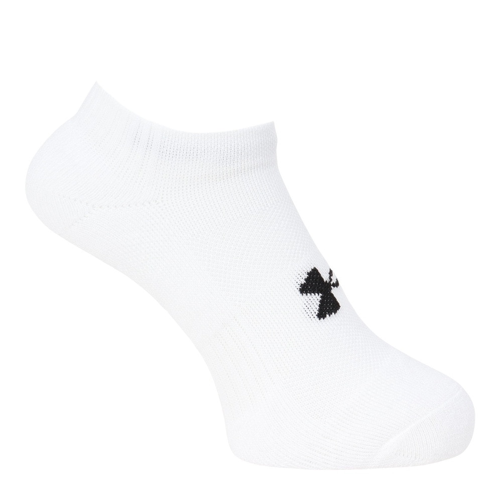 アンダーアーマー（UNDER ARMOUR）（メンズ、レディース）レーニング コットン ノーショー ソックス 3足組 1386313 100