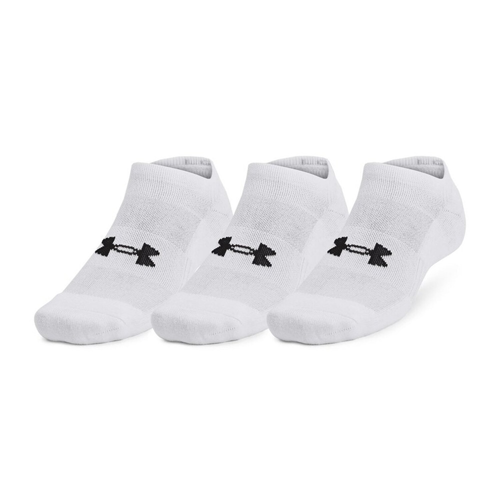 アンダーアーマー（UNDER ARMOUR）（メンズ、レディース）レーニング コットン ノーショー ソックス 3足組 1386313 100
