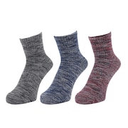 (メンズ)HEAT-X 3足組 アンクル丈 ソックス REDNVYBLK 894Q4GSA0061 RED 25-28cm 抗菌防臭