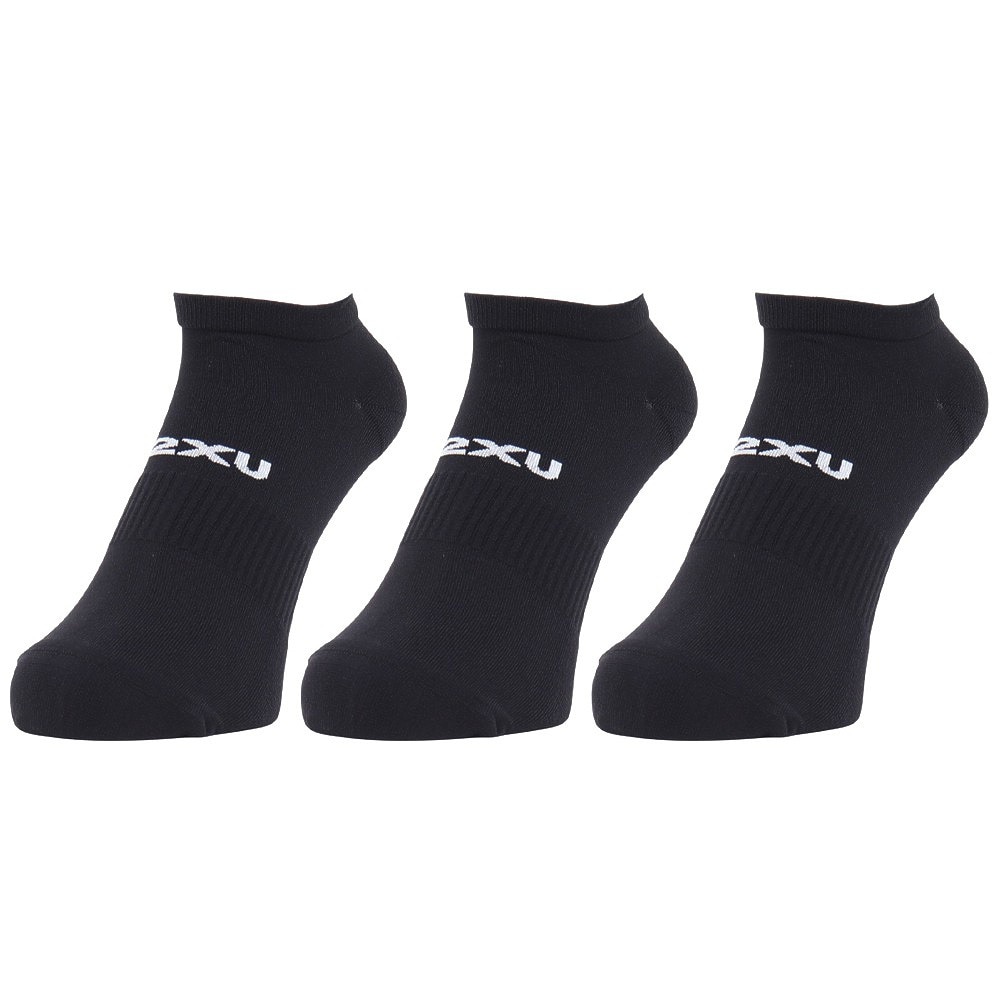 ツー・タイムズ・ユー（2XU）（メンズ、レディース）アンクル丈 ソックス 3足組 UQ6551E-BLK/WHT ブラック