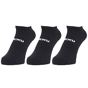(メンズ、レディース)アンクル丈 ソックス 3足組 UQ6551E-BLK/WHT ブラック