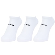 (メンズ、レディース)アンクル丈 ソックス 3足組 UQ6551E-WHT/BLK ホワイト