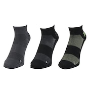 (メンズ)ストロング アンクル丈ソックス 3足組 25-28センチ GRYYELBLK SK5S0002-WA894-GRGSA GRY 伸縮 フィット ストレッチ 速乾