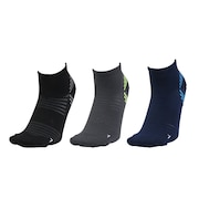 (メンズ)靴下 シャインブロック アンクルソックス 3足組 25-28センチ YELBLUBLK SK5S0008-WA894-GRGSA YEL 伸縮 シンプル 遮熱素材