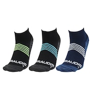 (メンズ)靴下 シャインブロック アンクルソックス 3足組 25-28センチ BLUYELBLK SK5S0010-WA894-GRGSA BLU 伸縮 シンプル 遮熱素材