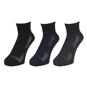 (メンズ)靴下 アンクル丈ソックス 3足組 CGYNVYBLK 黒 25-28センチ 894CO5GSA0051 CGY 抗菌 防臭 シンプル 新調 新生活 カジュアル おしゃれ