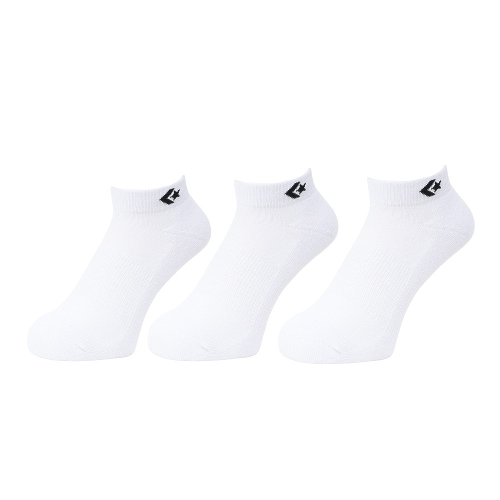 コンバース（CONVERSE）（メンズ）アンクルソックス 41900020 白 25-27センチ 3足組 シンプル スポーツ 部活 学生 私服 新調 衣替え 運動 ギフト プレゼント