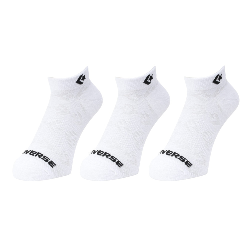 コンバース（CONVERSE）（メンズ）アンクルソックス メッシュ 3足組 W 白 25-27センチ 41900030 シンプル スポーツ 部活 学生 私服 新調 衣替え 運動 ギフト プレゼント