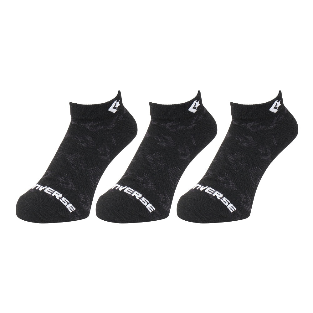 コンバース（CONVERSE）（メンズ）アンクルソックス メッシュ 3足組 B 黒 25-27センチ 41900031 シンプル スポーツ 部活 学生 私服 新調 衣替え 運動 ギフト プレゼント