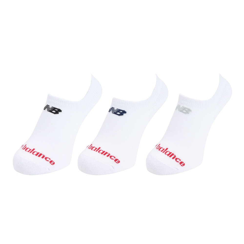 ニューバランス（new balance）（メンズ、レディース）靴下 スニーカーレングス ソックス 3足組 白 23.0-29.0cm LAS55635WT 3足セット スニーカー丈