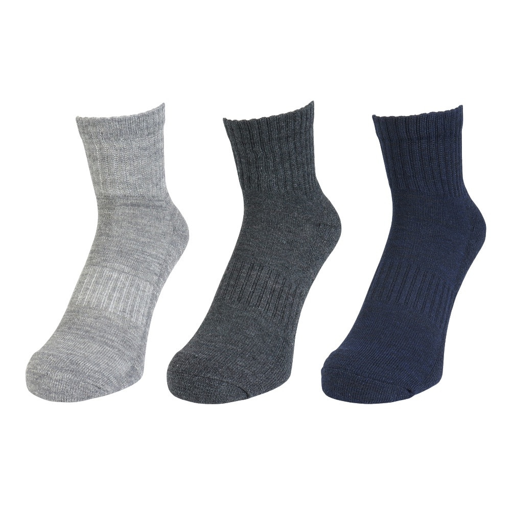 その他ブランド（OTHER BRAND）（メンズ）ヒートクロス アンクルソックス 3足組 894CO5GSA0073 NVY