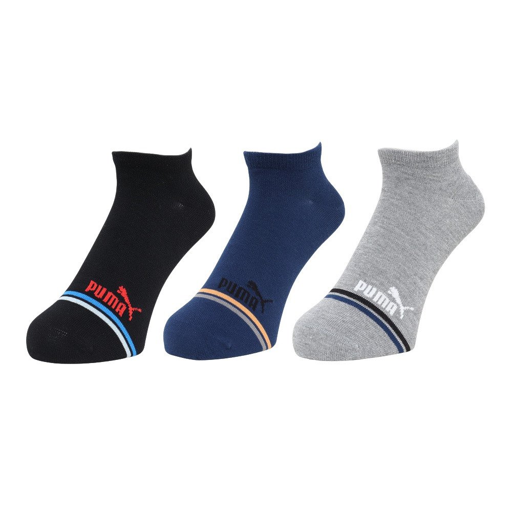 プーマ（PUMA）（メンズ）靴下 ライン スニーカーソックス 3足組 25.0