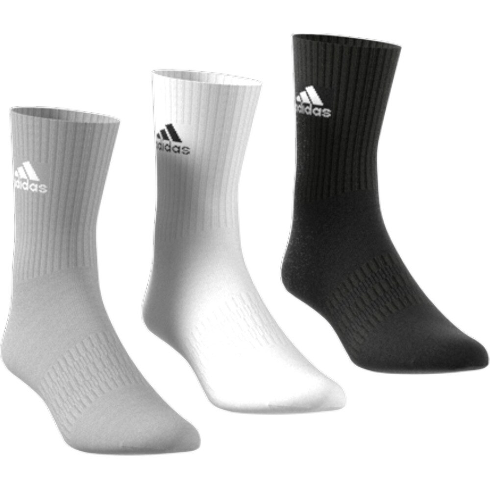 アディダス（adidas）（メンズ）クッション クルー ソックス 3足組 FXI66-DZ9355 スポーツ用品はスーパースポーツゼビオ