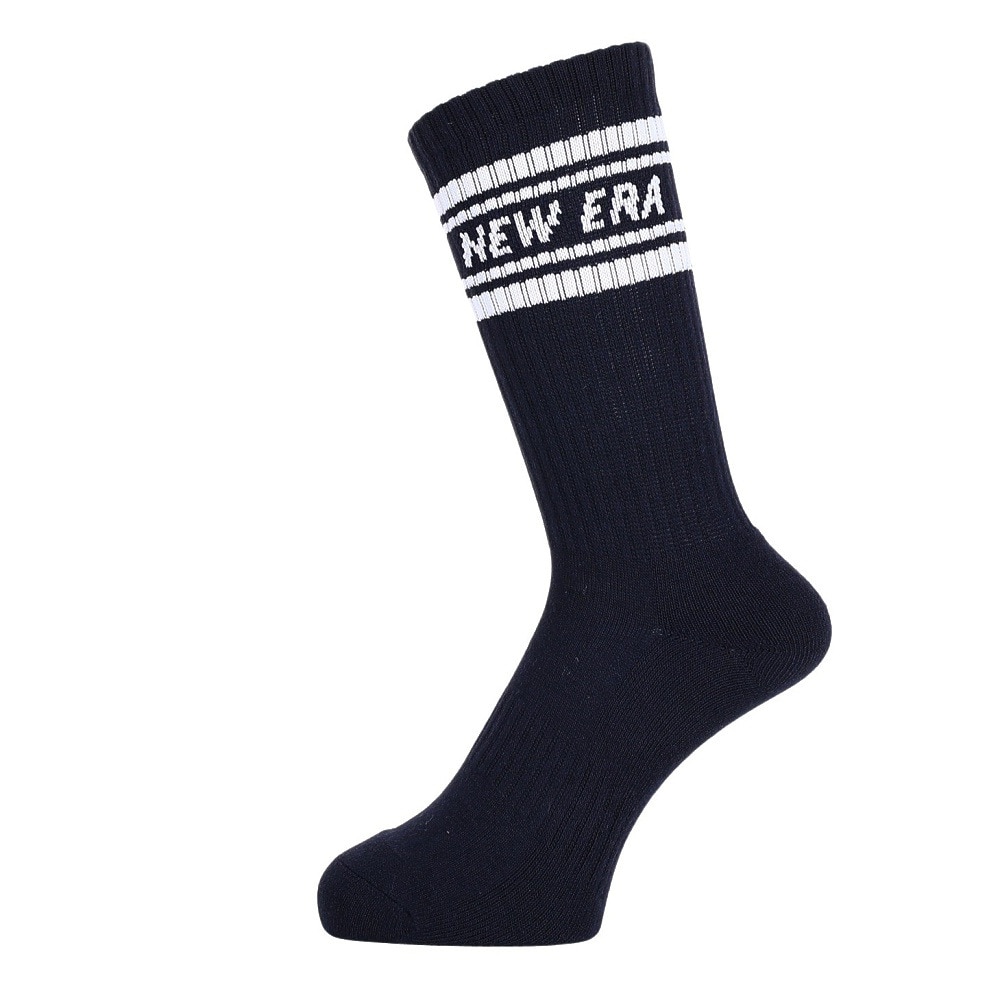 ニューエラ（NEW ERA）（メンズ、レディース、キッズ）ソックス クルー 3ペア ライン 白 21cm～29cm 13517761 靴下 3足セット 3足組 3P ホワイト