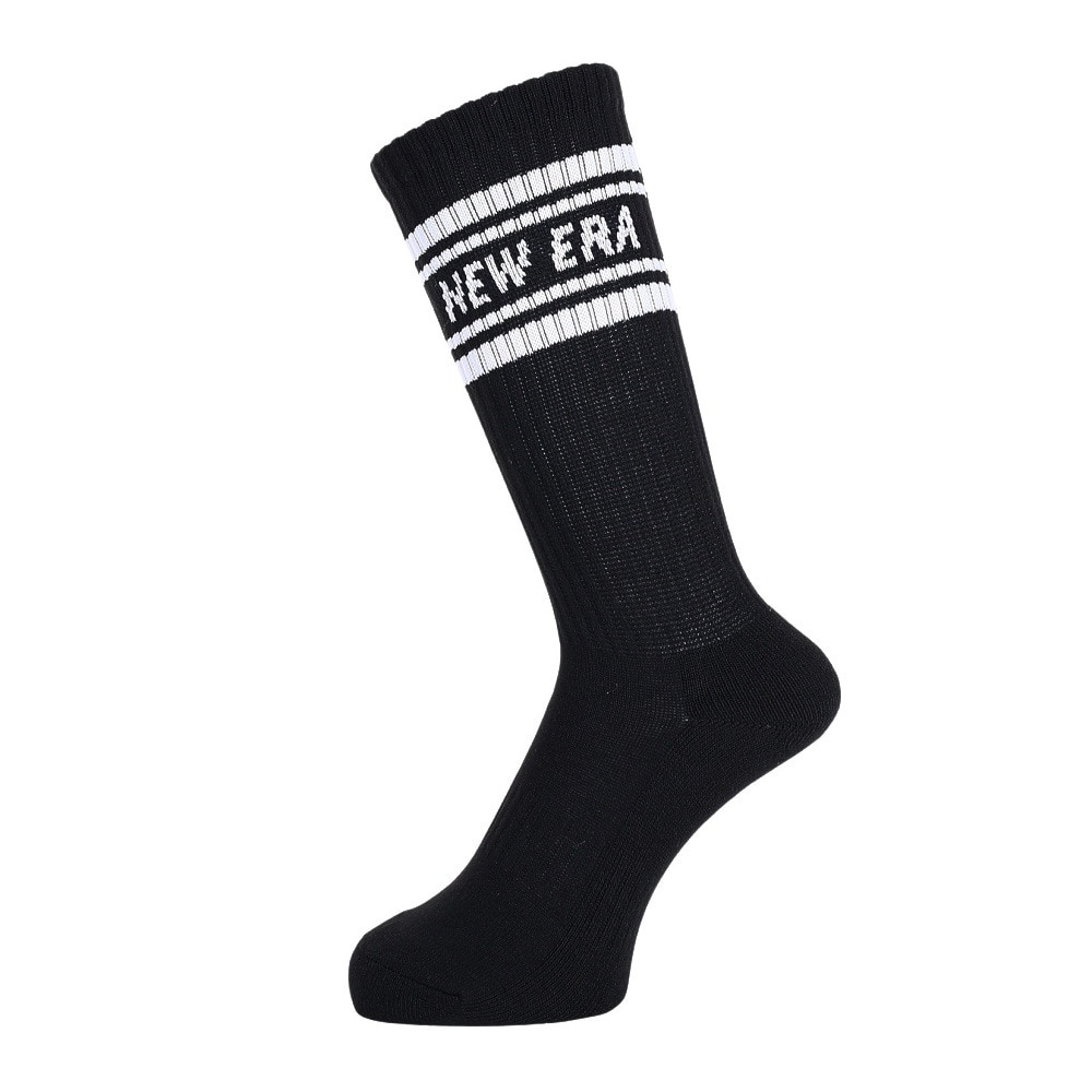 ニューエラ（NEW ERA）（メンズ、レディース、キッズ）ソックス クルー 3ペア ライン 白 21cm～29cm 13517761 靴下 3足セット 3足組 3P ホワイト
