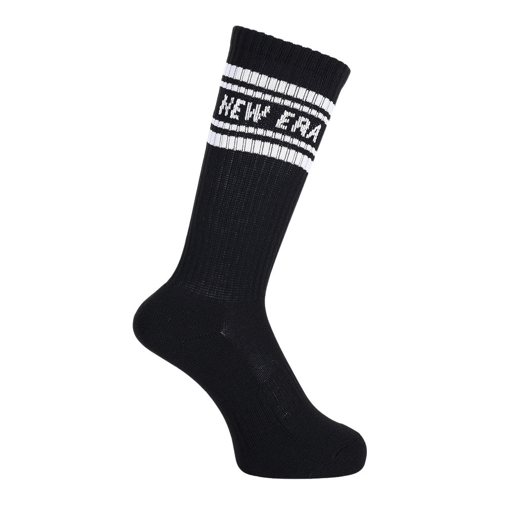 ニューエラ（NEW ERA）（メンズ、レディース、キッズ）ソックス クルー 3ペア ライン 白 21cm～29cm 13517761 靴下 3足セット 3足組 3P ホワイト
