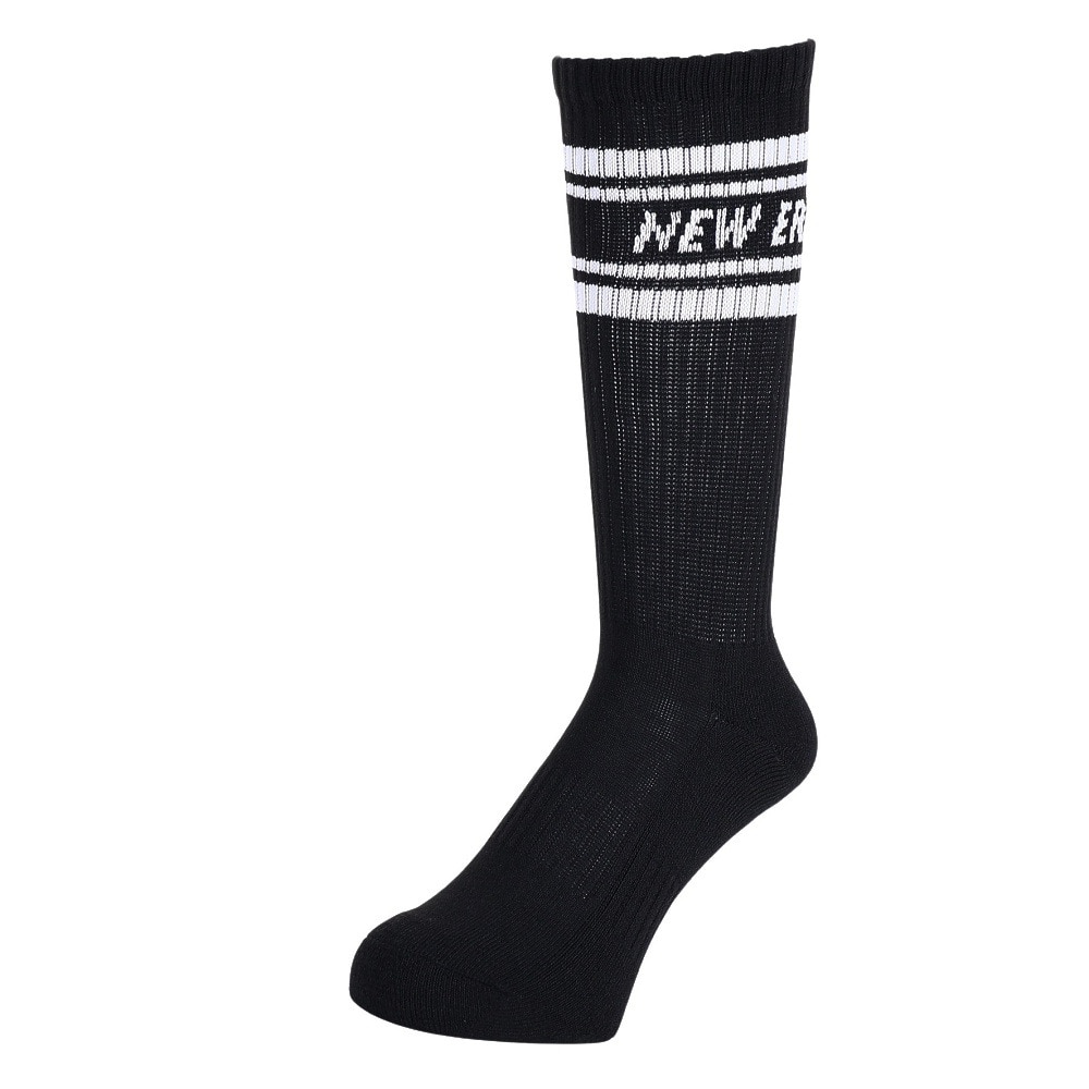 ニューエラ（NEW ERA）（メンズ、レディース、キッズ）ソックス クルー 3ペア ライン 白 21cm～29cm 13517761 靴下 3足セット 3足組 3P ホワイト