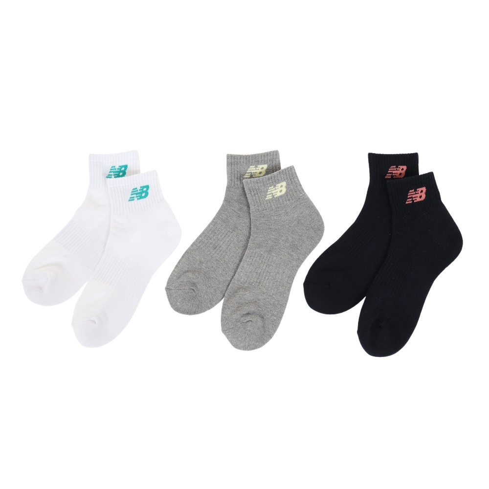 ニューバランス（new balance）（メンズ、レディース）ミッドレングス3足組ソックス LAS35705WM