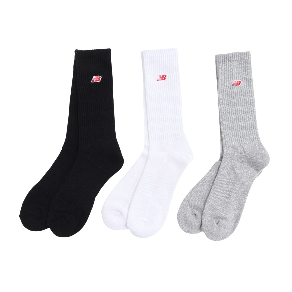 ニューバランス（new balance）（メンズ、レディース）パッチロゴ 3Pソックス 3足組 LAS33763WM  スポーツ用品はスーパースポーツゼビオ