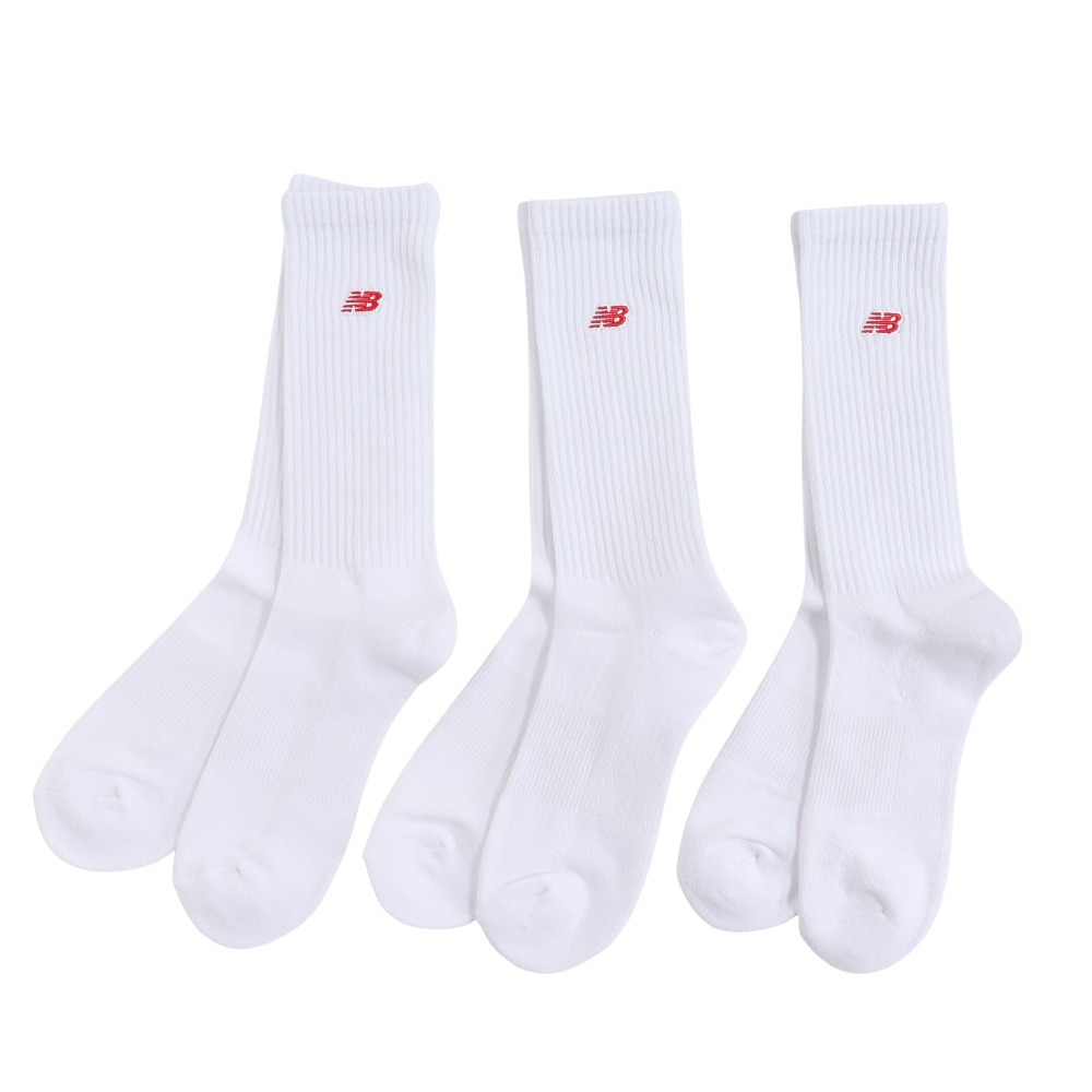 ニューバランス（new balance）（メンズ、レディース）パッチロゴ 3Pソックス 3足組 LAS33763WT