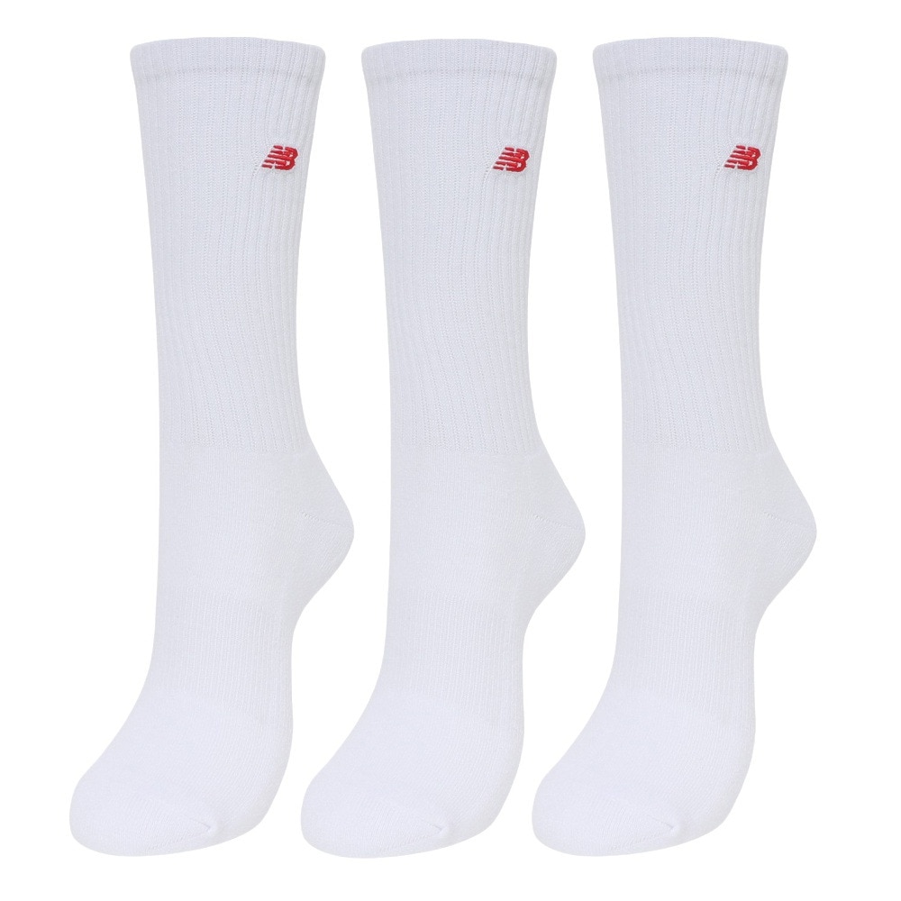 ニューバランス（new balance）（メンズ、レディース）パッチロゴ 3Pソックス 3足組 LAS33763WT