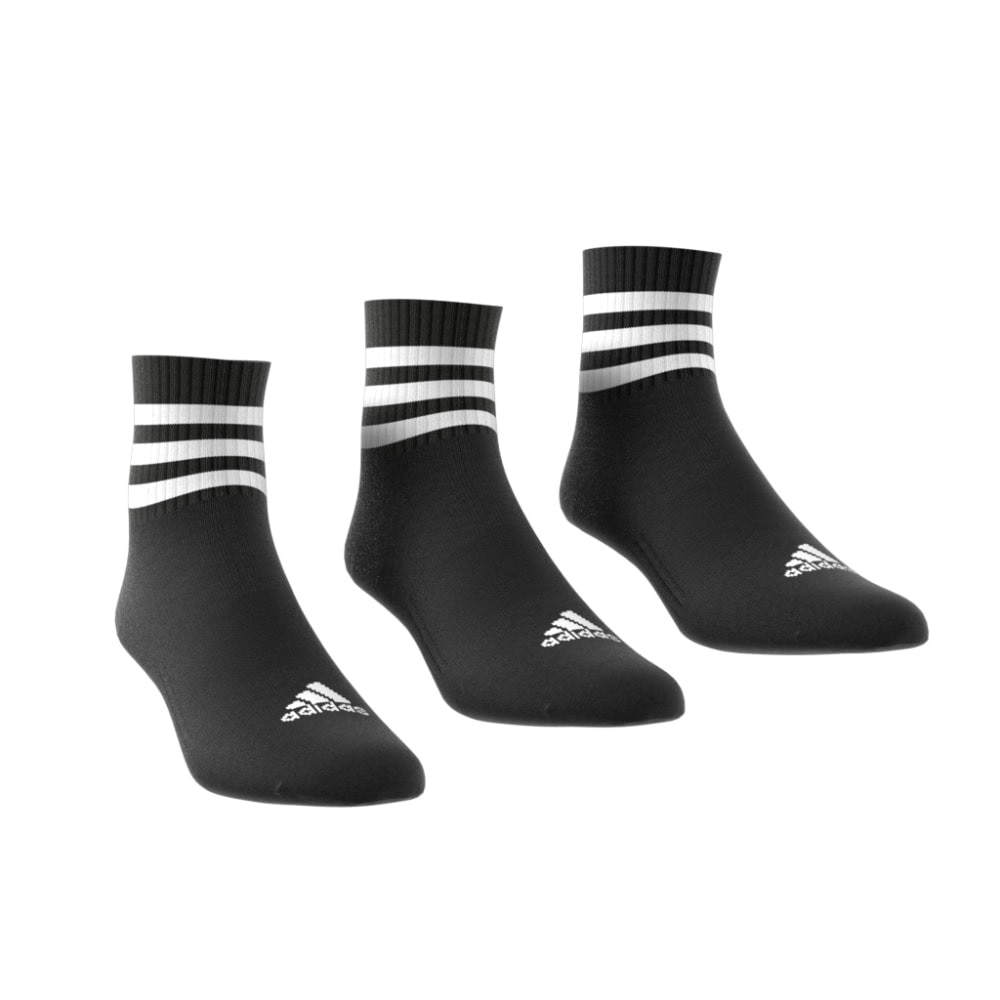 アディダス（adidas）（メンズ）スリーストライプス クッション スポーツウェア ミッドカットソックス 3足組 EBB66-IC1317