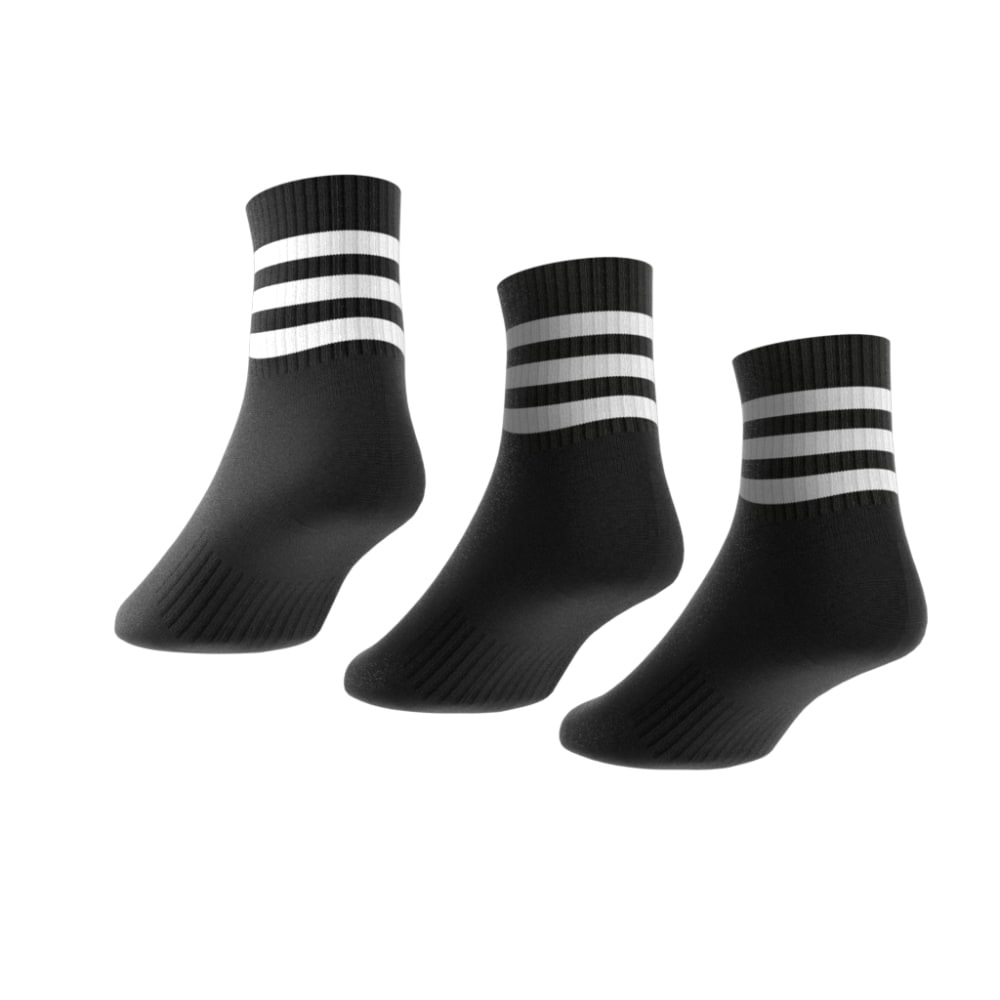 アディダス（adidas）（メンズ）スリーストライプス クッション スポーツウェア ミッドカットソックス 3足組 EBB66-IC1317