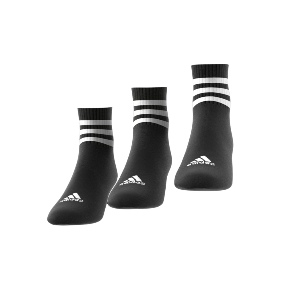 アディダス（adidas）（メンズ）スリーストライプス クッション スポーツウェア ミッドカットソックス 3足組 EBB66-IC1317