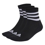(メンズ)スリーストライプス クッション スポーツウェア ミッドカットソックス 3足組 EBB66-IC1317