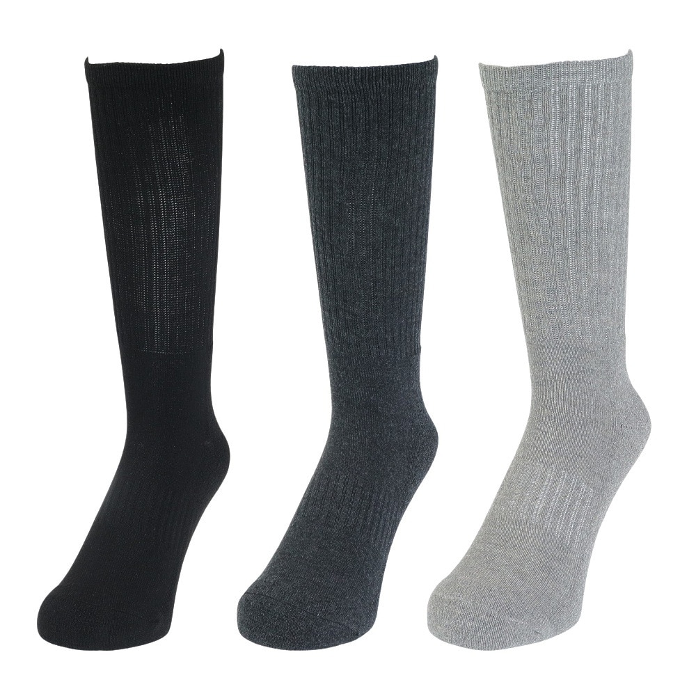 クー（Coo.）（メンズ）HEAT-X 3足組 クルー ソックス GRYCGYBLK 894Q3OK0292 GRY 防寒