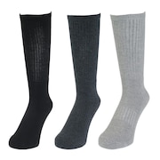 (メンズ)HEAT-X 3足組 クルー ソックス GRYCGYBLK 894Q3OK0292 GRY 防寒